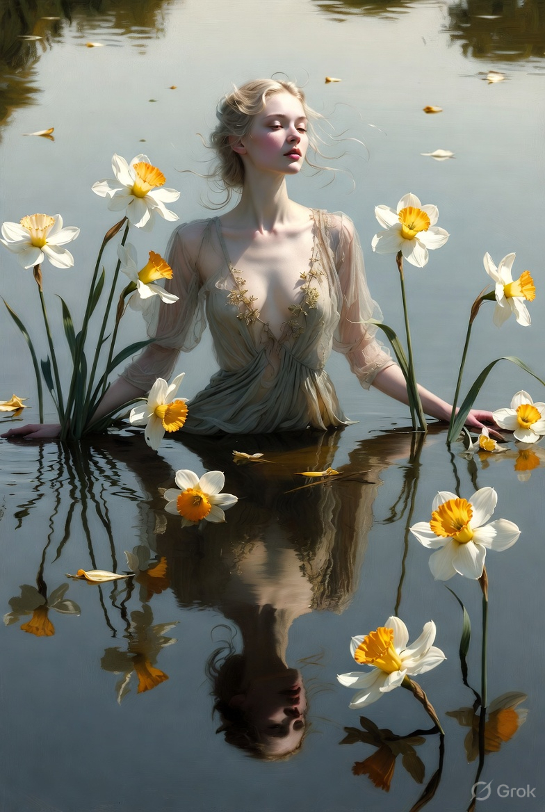 QT your 'Narcissus'

A beautiful person indeed, or just a pretty flower?

made with grok