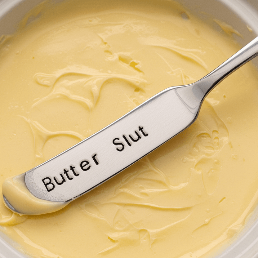 CoolKeyringsUK's tweet image. Butter Slut Hand Stamped Funny Butter Knife Funny Gift is this season's must-have. Get ready for the ultimate kitchen accessory: Butter Slut Hand Stamped Funny Butter Knife! 🔪 Perfect gift for foodies! Check it out: coolkeyrings.co.uk/products/butte… #KitchenEssential #FoodieGifts 🍴
