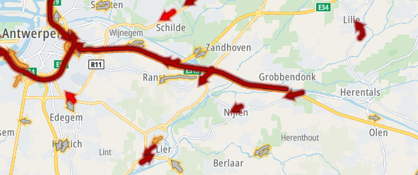 ANWBeuropa's tweet image. In #BelgIë  op de #E313 Luik ► Antwerpen bij Antwerpen-Oost. Werkzaamheden. +45 min.