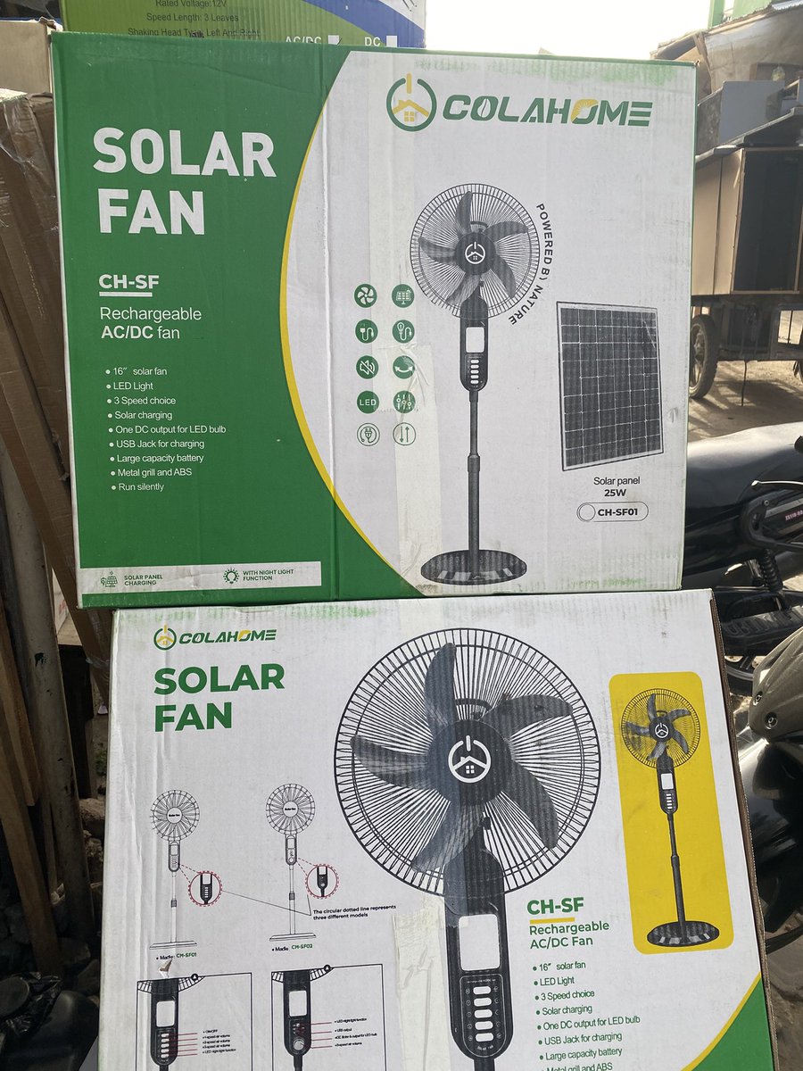 nasiru_almansur's tweet image. Rechargeable Fan 
Available at affordable price 
📞09062321097 (Almansur)
Address: Civic Center ultra modern market Kano,Nigeria.
#solargenerator
#colasolar 
#salesrep