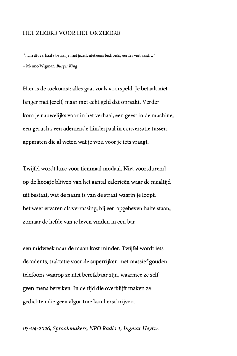 ingmarheytze's tweet image. Live voorgedragen bij de NPO Radio 1 #Spraakmakers, over AI en een toekomst zonder twijfel.
