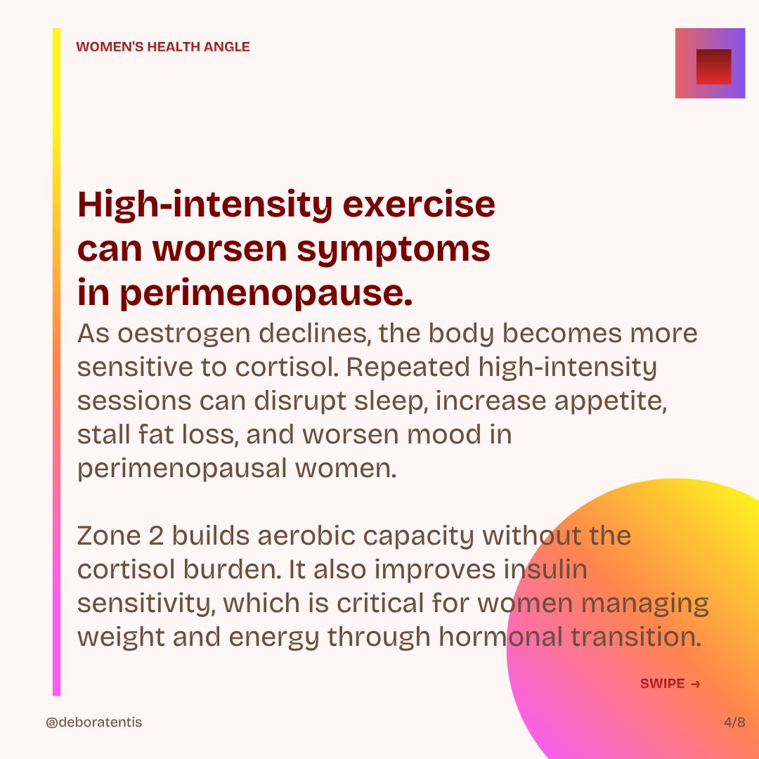Training hard and still exhausted? You might be doing the wrong exercise for your hormones. Zone 2 lowers cortisol. 30 mins where you can talk in full sentences. Day 34 of 90. #Zone2Cardio #WomensHealth