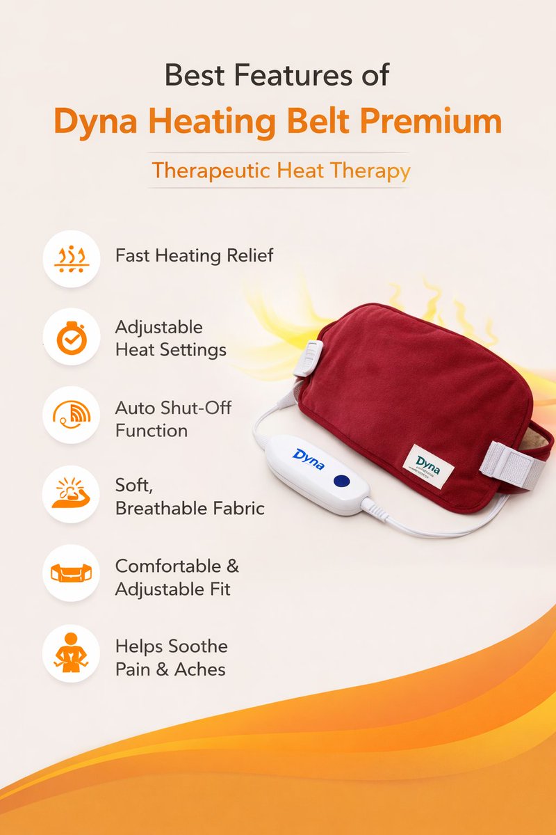 Faithb2bsports's tweet image. Relax, relieve, and recover 🔥The Dyna Heating Belt Premium delivers targeted heat therapy for everyday comfort.
#HeatTherapy #PainRelief #Wellness #SelfCare