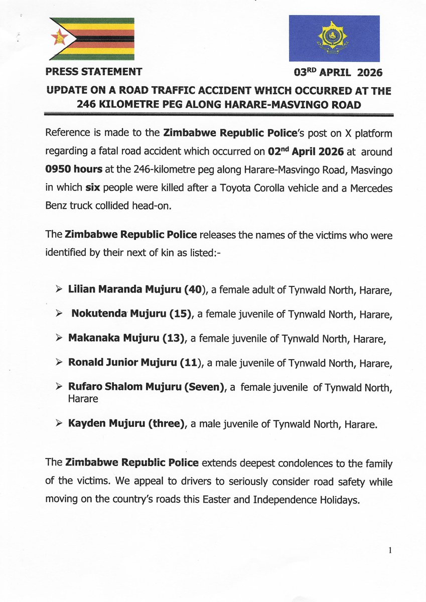 Zimbabwe Republic Police tweet media