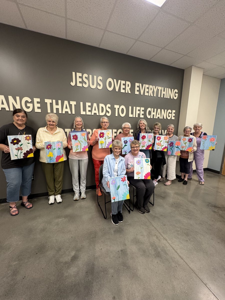 Fun evening teaching a painting class to our widows at church.