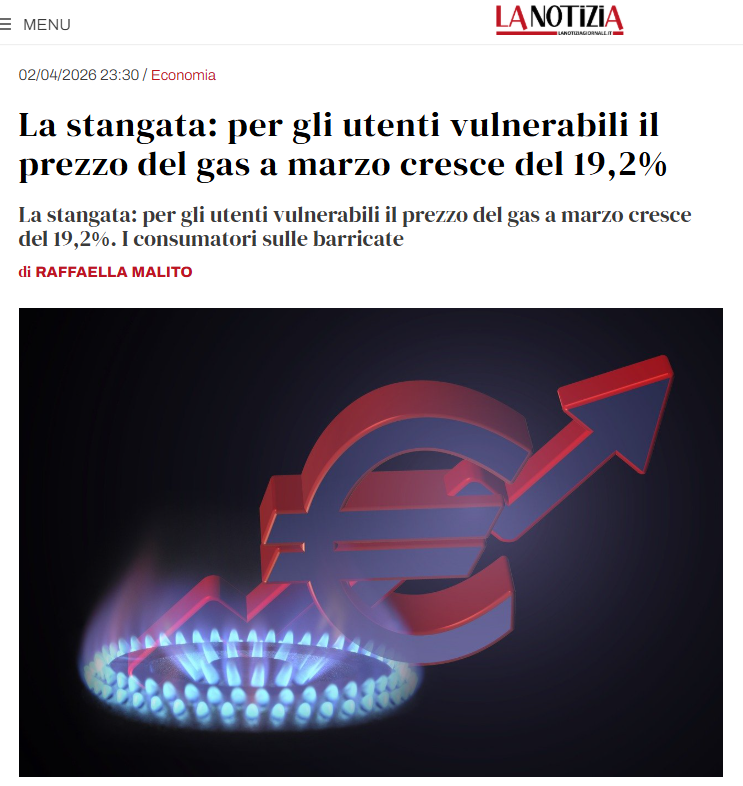 serebellardinel's tweet image. La stangata: per gli utenti vulnerabili il prezzo del #gas a marzo cresce del 19,2%! I consumatori incazzati, sulle barricate!!!! #GovernoMeloni, go home!!!