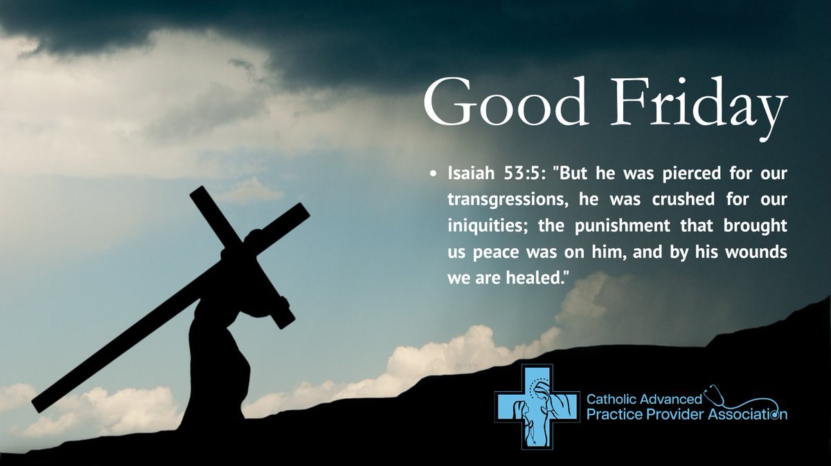 Good Friday: we stand at the Cross and witness a love that gives everything and brings hope even in suffering.

“Greater love has no one than this: to lay down one’s life for one’s friends.” — Jn 15:13

Grateful for healthcare workers who reflect this self-giving love every day.