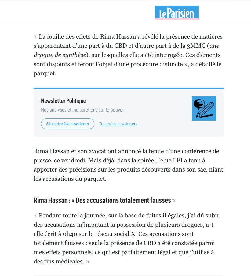 denisedetralala's tweet image. Lors de sa garde à vue, le parquet dit avoir découvert de la #3MMC dans les effets personnels de l'eurodéputée, #RimaHassan. addictaide.fr/drogue-de-synt…