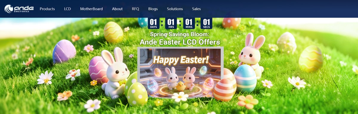 Andesource's tweet image. 🐰🌸 Hop Into Easter with ANDE SOURCE! 🌸🐰
This Easter, upgrade your displays with ANDE high-quality LCDs — vivid, clear, reliable for industrial, medical and automotive use.
Detailed below 👇:
lnkd.in/gbZUE_A5
#LCDDisplay #EasterPromo #IndustrialDisplays