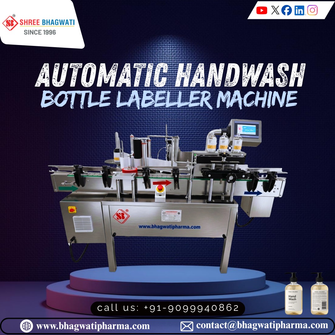 bhagwatipharma1's tweet photo. Achieve fast, precise and reliable labelling for handwash bottles with Shree Bhagwati’s Automatic Bottle Labeller Machine.

Visit: https://t.co/cZCVVYXi7a

#ShreeBhagwatiPharma #HandwashLabellingMachine #BottleLabeller #AutomaticLabelling #PersonalCarePackaging #LabellingMachine https://t.co/UlZuzEKWOr