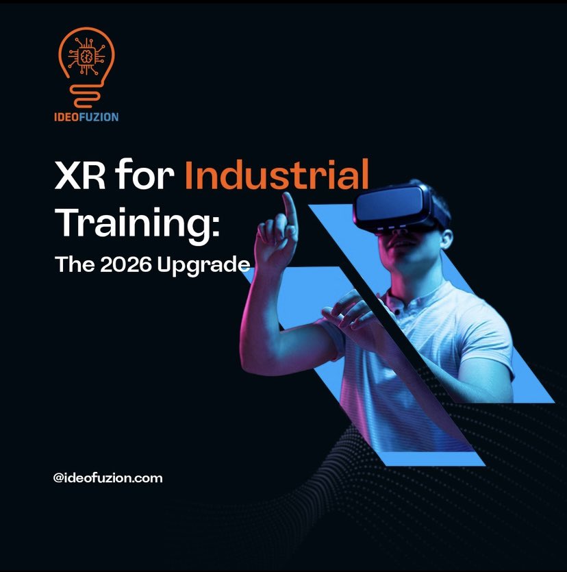 Ideofuzion's tweet photo. 🚀 Still training your workforce the old way while the world moves immersive?

Traditional industrial training is often slow, costly, and limited but #XR is transforming it into immersive, scalable, and high-impact learning experiences that reduce errors and accelerate skill development.

With technologies like #AI, #Blockchain, and #Web3, industrial training is becoming smarter, trackable, and more accessible bridging skill gaps and preparing a future-ready workforce.

👉 Swipe through slides to know more about how #XR is redefining industrial training in 2026.

At @Ideofuzion, we specialize in building the core infrastructure for this new reality. With over a decade dedicated to advanced software development since 2013, our team is recognized for engineering complex systems at the frontier of technology.

We don’t just visualize the future, we architect high-performance spatial computing solutions, such as integrating AI for cognitive processing and #XR for deep immersion, providing the essential foundation for scalable #metaverse and enterprise applications.

It’s time to upgrade your workforce with innovation that actually delivers.

⚡ Let’s build the future of training together hit us up and let’s make it happen!

📩 Reach out to us via WhatsApp, Email, or DM.

📧 info@ideofuzion.com
🌐 https://t.co/hxusxTqCa4
💬 https://t.co/Ivbt1j4L4G

@Ideofuzion | Empowering Smarter & Safer Workforce Innovation.

#XR #ExtendedReality #BlockchainUSA #2026Technologytrends #2026XR #AI #Blockchain #Web3 #Metaverse #DigitalTransformation #Ideofuzion