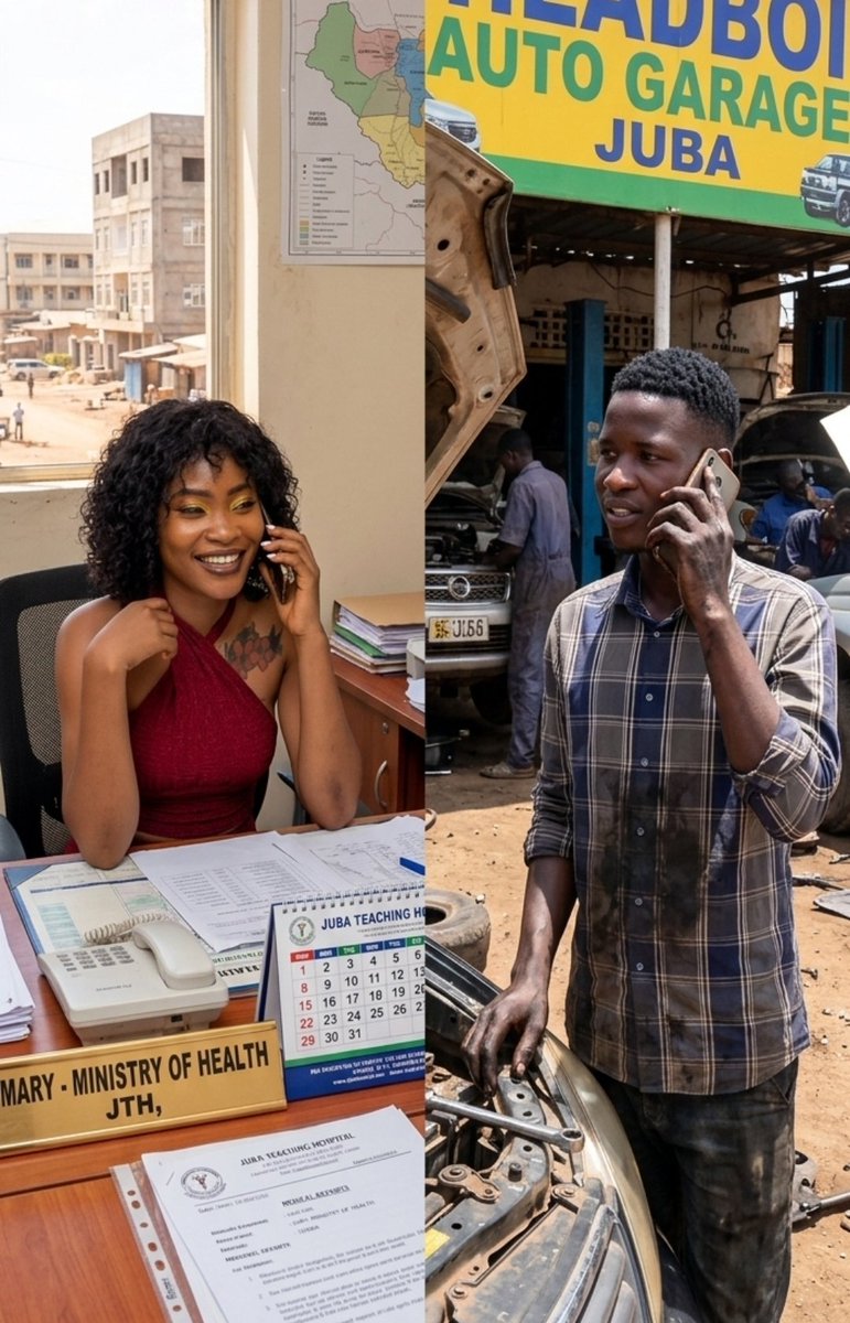 Zangaz2's tweet photo. On phone call with a new client. 
Visit Headboi Auto Garage Juba https://t.co/jzvtIxhvv7