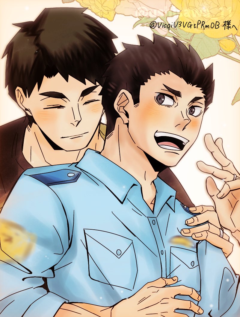 イラリクありがとうございました！
「警官大地とユニフォーム若利」

ご査収くださいませ✨

#醤油のリクエスト #牛大