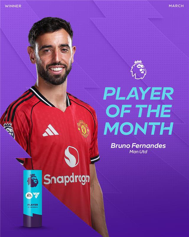 call_me_ib's tweet photo. Bruno Fernandes wins his sixth Premier League Player of the Month award. 

He’s just one more award from equaling the all-time record 🤯🤯

My magnifico 💯 
#epl #bruno #manutd #blord #inec #easter #omahlay #goodfriday #abazz #trend https://t.co/Rfocj9zhvl