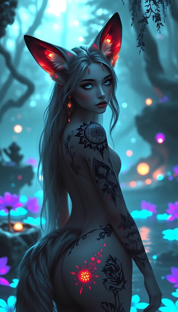 kidkrayon's tweet photo. "Follow the Foxy" 🫦🦊🐈⬛
Today's challenge on @mirrorizeai is #uniquetattoo
Go try it out! 🎨
#Jinx via #MirrorizeAI 🪞
#Kitsune #FoxyFridays #AIart️️️️️️️️️️️️️️️️️️️️️️️️️️️️️️️️️️️️️️️️️️️️️️️
#AIアート #AI生成アート #闇可愛い https://t.co/QvNNxus7Fb