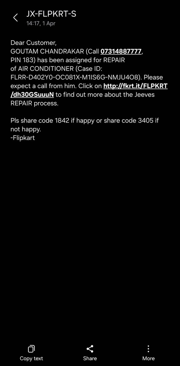 hhobmer's tweet photo. @flipkartsupport @realmetechlife @_Kalyan_K attaching new case id details https://t.co/Ar54YDQxUp