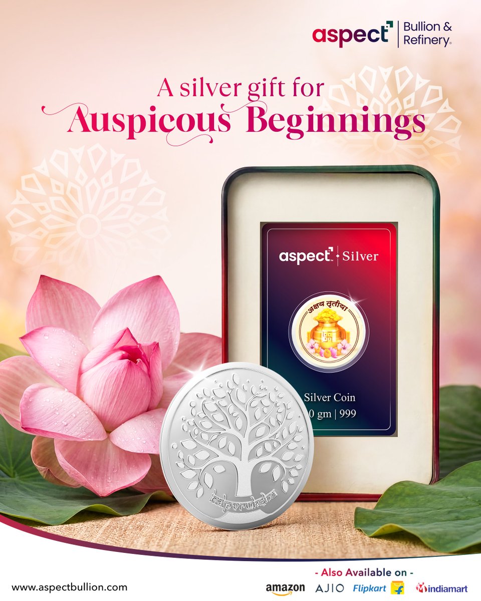 AspectBullion's tweet photo. A gift for every auspicious beginning. Simple, elegant, and meaningful. Our Silver Coins are perfect for celebrating life’s special moments.

Visit our store or shop online today:
🌐 https://t.co/I72rQoscch
📍R-City Mall, Ghatkopar
📍 Sky City Mall, Borivali

#AspectBullion https://t.co/bfanlOAOH8