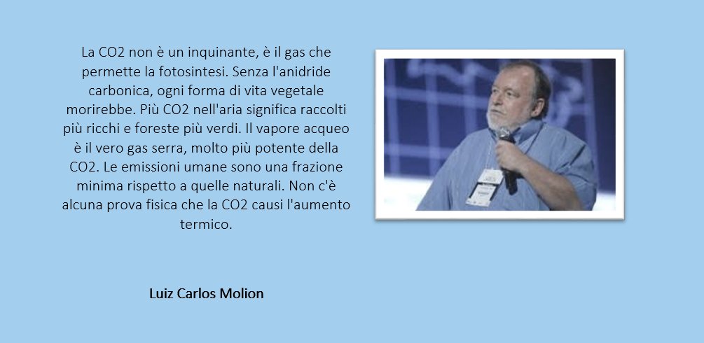 Erinni15's tweet photo. La #CO2 non è un inquinante, è il gas che permette la fotosintesi. Senza l'#anidridecarbonica, ogni forma di vita vegetale morirebbe. Più CO2 nell'aria significa raccolti più ricchi e #foreste più verdi.
Luiz Carlos Molion https://t.co/jST85cLSYf