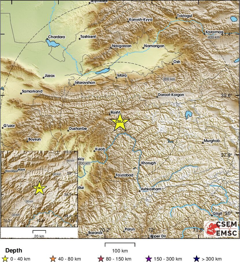 LastQuake's tweet photo. 🔔#Earthquake (#землетрясение) M5.9 occurred 44 km SE of #Gharm (#Tajikistan) 5 min ago (local time 15:26:43). More info at:
📱https://t.co/QMSpuj6Z2H
🌐https://t.co/yU8bcj6GeK
🖥https://t.co/Utx7rIOBaf https://t.co/QkqHCrzZk1