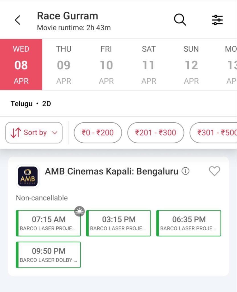 KarnatakaAAFC's tweet image. #RaceGurram4K Re-Release - Bangalore Bookings Opened .. ✅ 

📍AMB Cinemas 

#AlluArjun 

Grab your Tickets 🎫