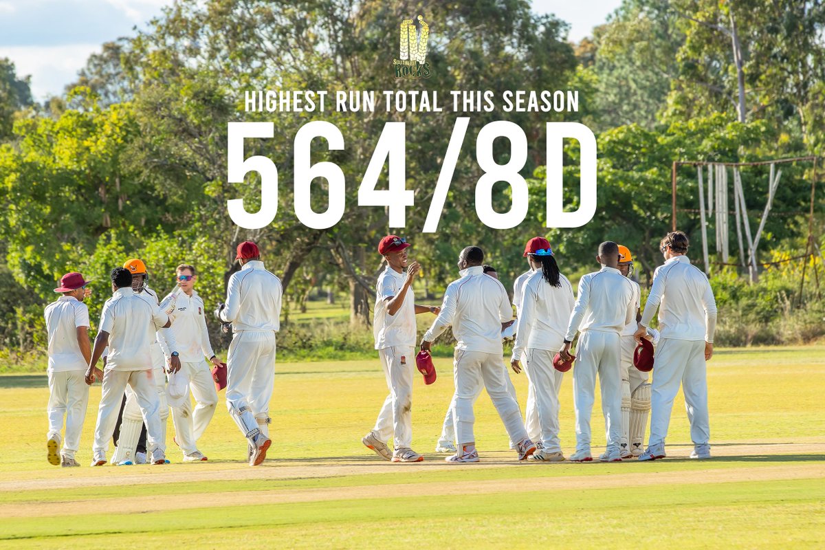 rocks_sout55003's tweet photo. HIGHEST RUN TOTAL THIS SEASON! 📈
564/8 declared – our best team effort with the bat 🔥
📸 @ZimCricketv
@Eagles @ESPNcricinfo
#OurRocks #LoganCup #LivingThePassion https://t.co/pWormJ61Ne