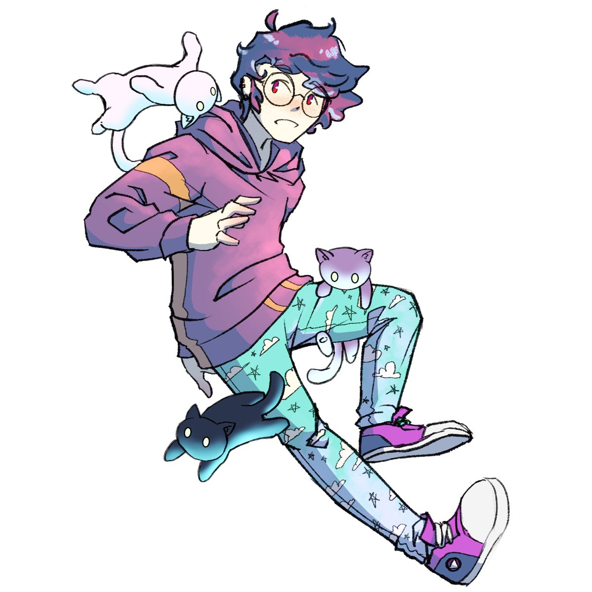 HappyDoodlesBks's tweet image. Catboi sticker art. This is AU Sam, happy and adequately kittied.
stickers here: 
redbubble.com/i/sticker/Magi…

#stickerart #sketchbook #characterdesign