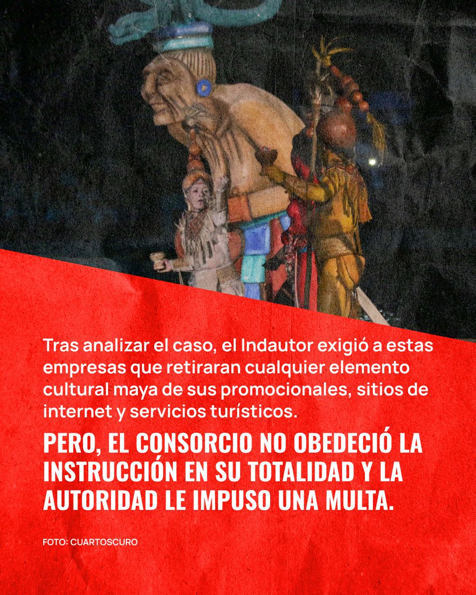🟢 La <a href="/SCJN/">Suprema Corte</a> ordenó al consorcio turístico Xcaret dejar de usar elementos de la Cultura Maya en su publicidad.

La corte determinó que ninguna empresa privada puede comercializar el patrimonio del Pueblo Maya sin el consentimiento sus comunidades. 

Con información de