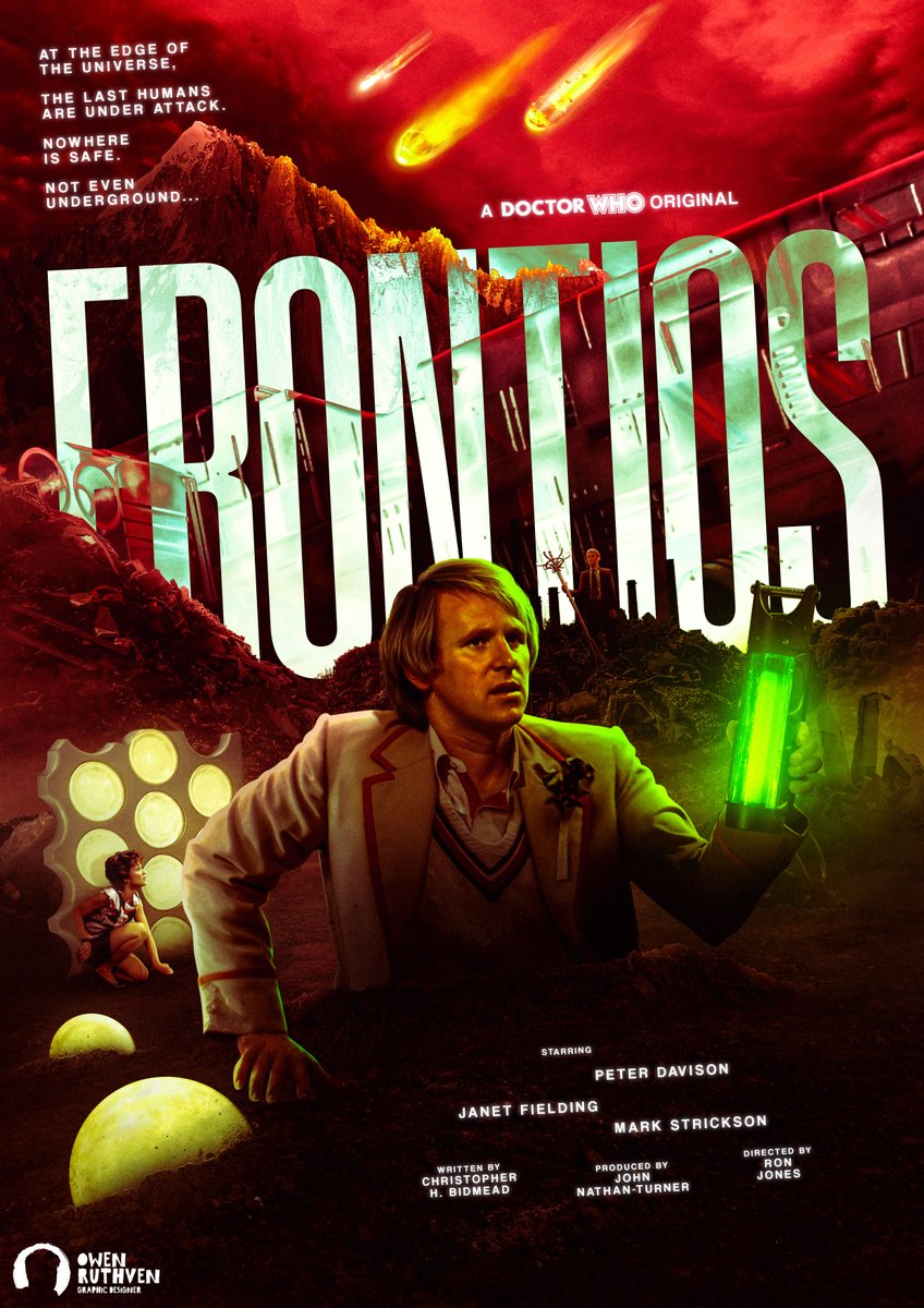 At the end of the universe, the last remnants of humanity is under attack. Nowhere is safe.
Not even underground...

Here's my poster for #DoctorWho: Frontios! ☄️🪐
<a href="/bbcdoctorwho/">Doctor Who</a> #PeterDavison #ClassicWho