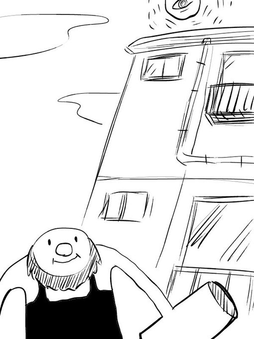 怪人トンカッチのいる風景。
#落書き 