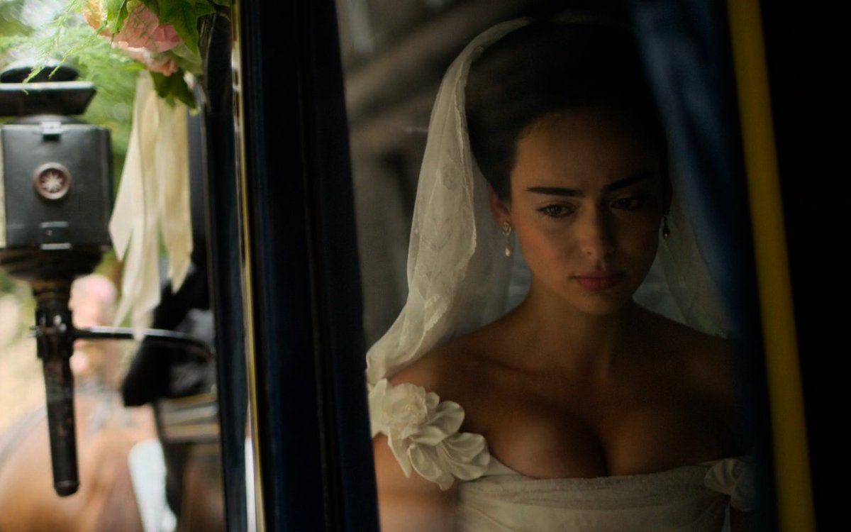 notgllian's tweet photo. you seem pretty sad for a girl so in love #thebuccaneers https://t.co/4K8mEglP7f