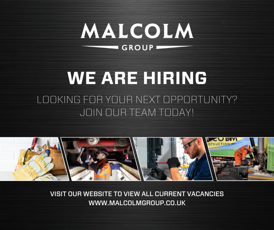 MalcolmGroup's tweet image. malcolmgroup.co.uk/careers/curren…

#TheMalcolmGroup #WeAreHiring #JoinOurTeam
