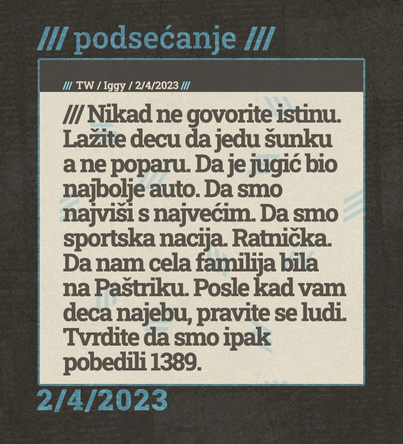 /// podsećanje / 2/4/2023 ///

<a href="/iggyiggy011/">Iggy</a> 

instagram.com/p/DWqu0V4DYVv/
