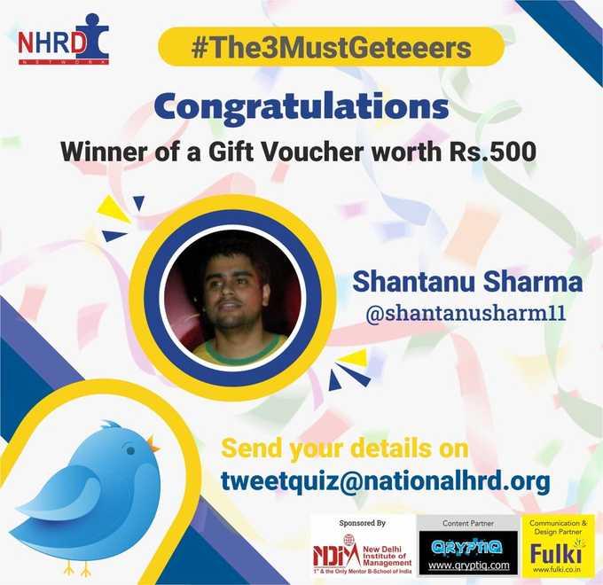 NHRDN's tweet photo. Congratulations @shantorasbox for winning Edition 301  of #The3MustGeteeers sponsored by @NDIMCampus

See you all next Friday for our Edition 302 right here in this space sharp @ 5pm. STAY SAFE &amp; TAKE CARE! https://t.co/mYhEwAtELu