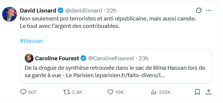 <a href="/mbompard/">Manuel Bompard</a> <a href="/lesRepublicains/">les Républicains</a> Et il ne faut oublier ces deux là :