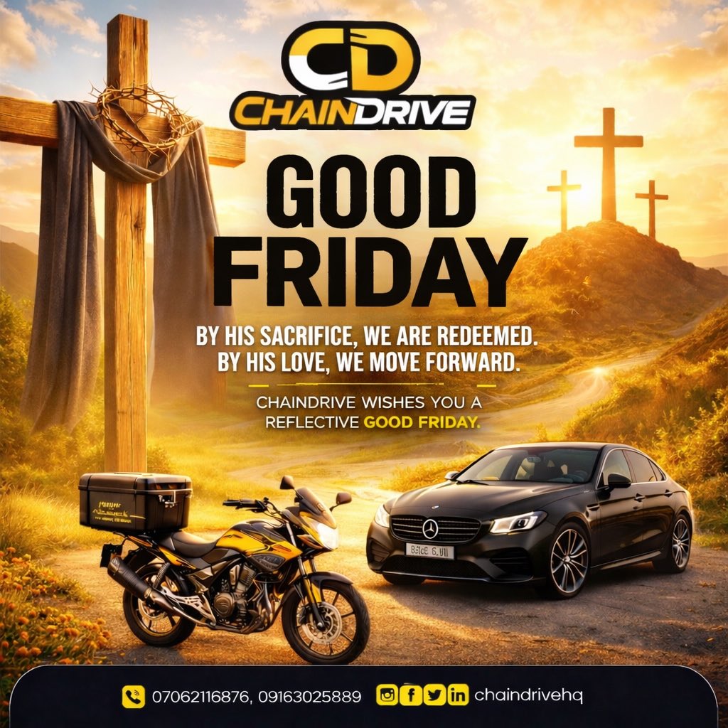 “By His sacrifice, we are redeemed. By His love, we move forward.”
Chaindrive wishes you a reflective Good Friday.☦️☦️