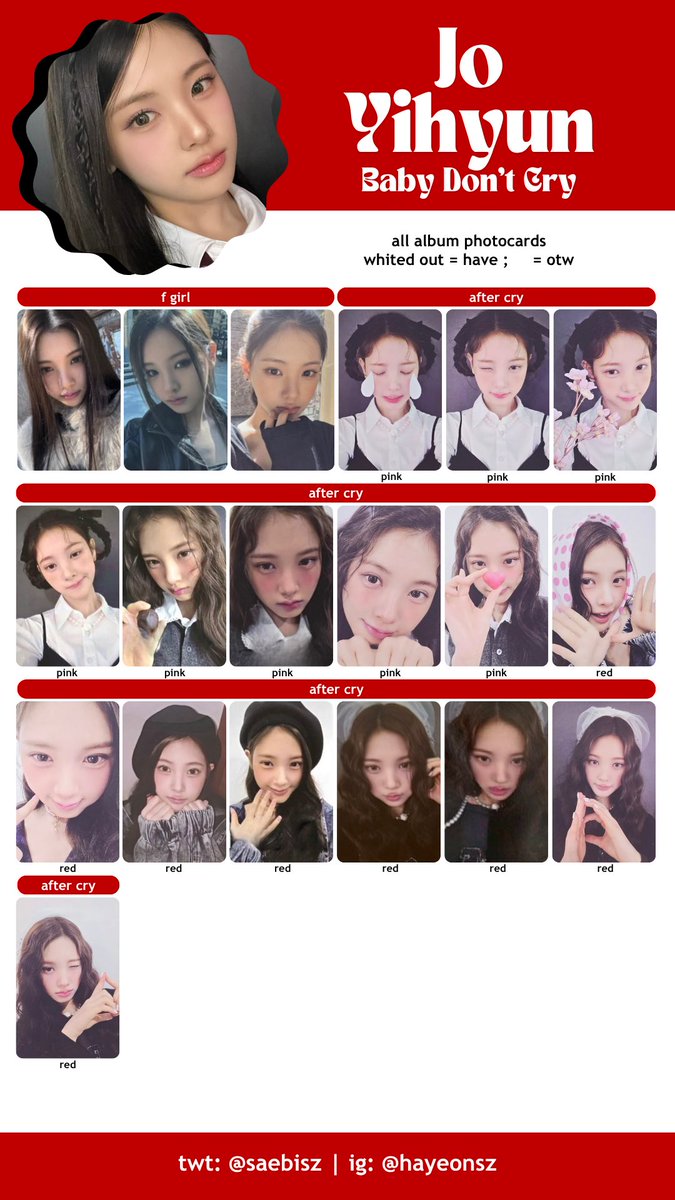 baby dont cry baby don't cry 베이비 돈 크라이 bdc photocard 포토