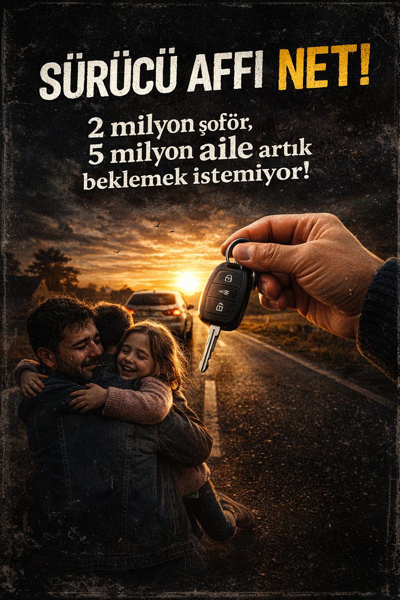 Birçok vatandaşımız ehliyetine el konulduğu için işine gidemiyor, ailesine ekmek götüremiyor. 
Trafik cezası yüzünden şoförler çaresiz, çocuklar aç…  
Affetmek büyüklüktür.  
Ehliyet affı artık bir lütuf değil, bir zorunluluktur. 
Binlerce ailenin geçim kaynağı, binlerce şoförün
