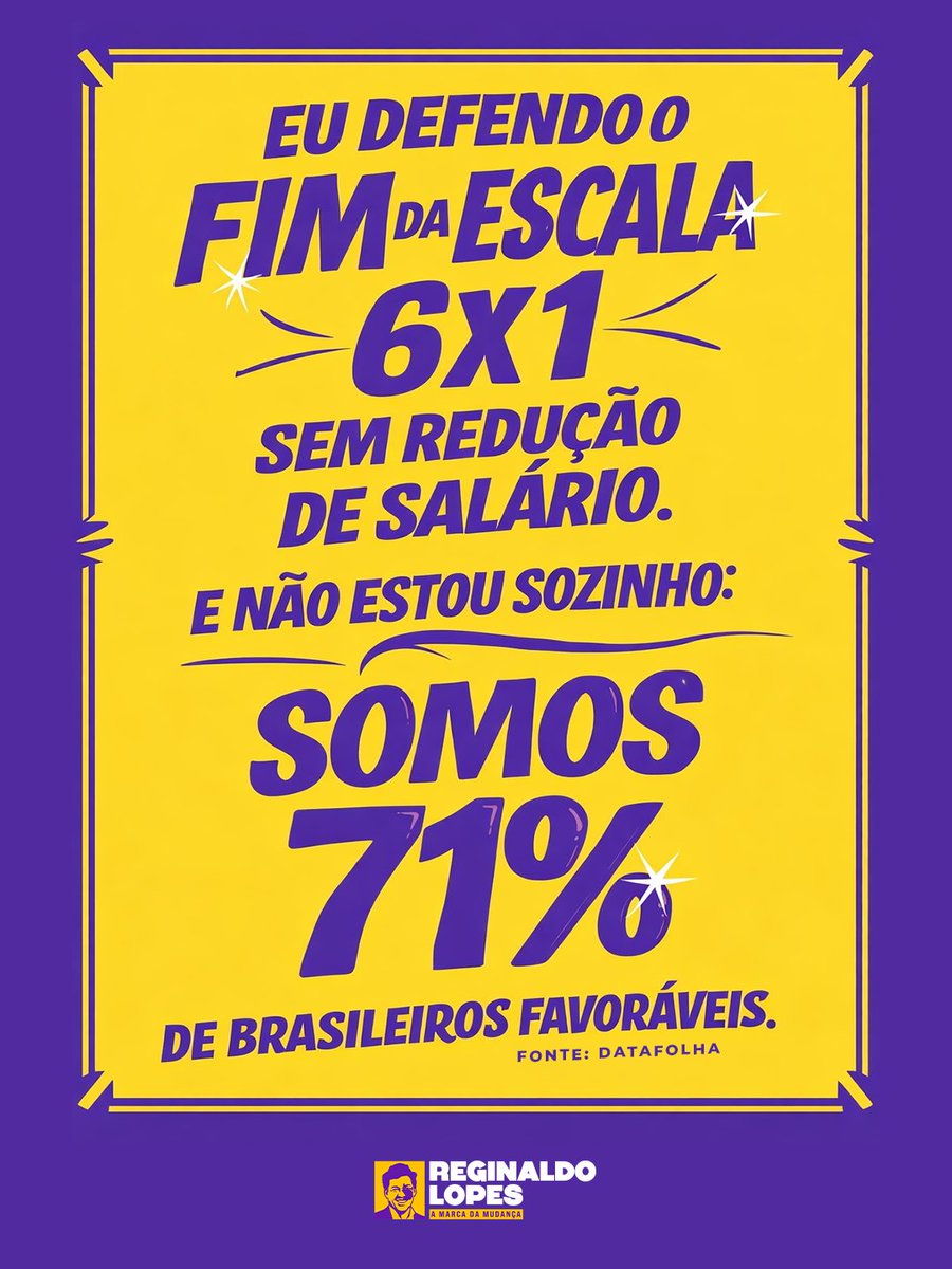 A escala 6x1 ficou ultrapassada e não responde à realidade de um país que quer crescer com justiça social.

Já temos base econômica para avançar: o Brasil voltou a crescer, a produtividade evoluiu e a transição da reforma tributária está criando um ambiente mais moderno e
