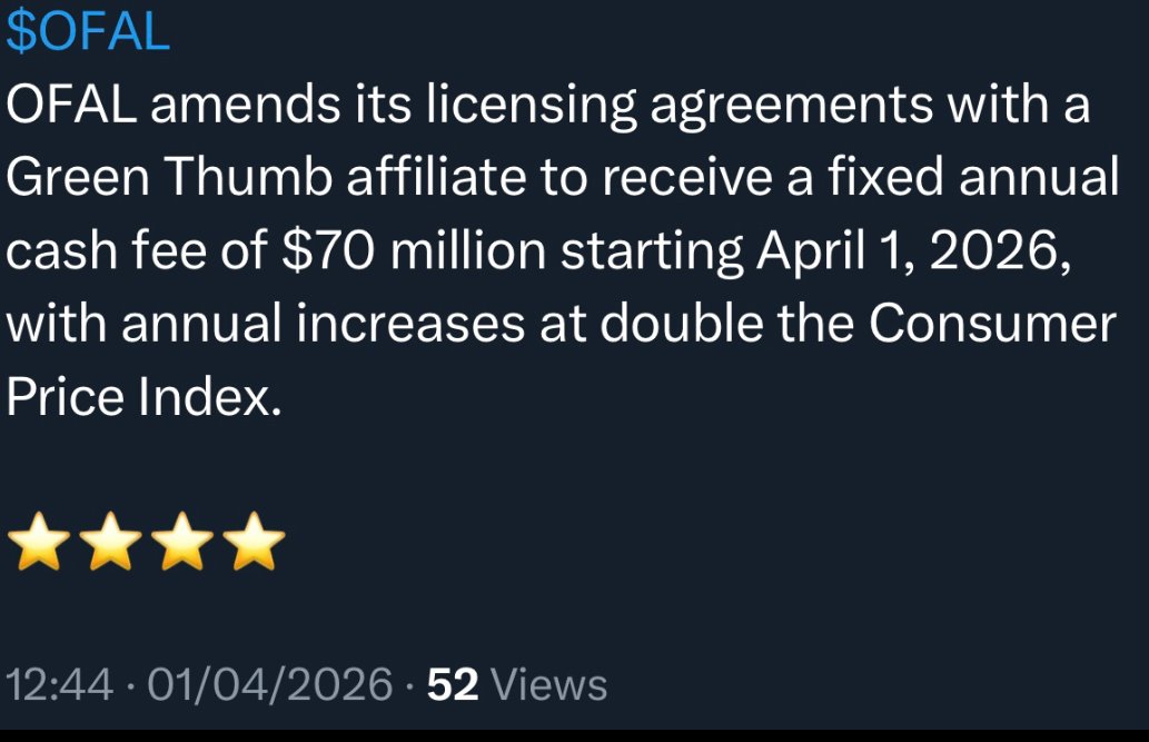 $OFAL
What is today's date? 
Oh...April 1st. 🫵🫵