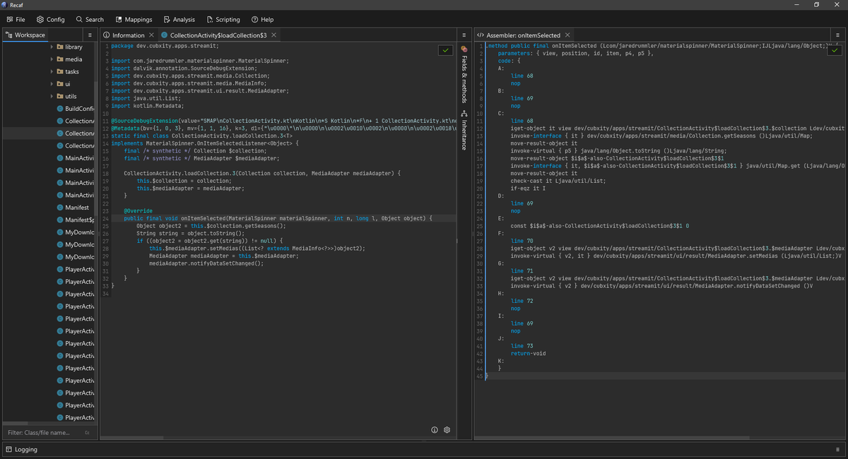 invokecoley's tweet photo. The syntax for Dalvik bytecode is mostly done. We need to reconstruct our model from the AST in the assembler library, then clean up some syntax-highlighting in the front end. https://t.co/y1DcfDXBBL
