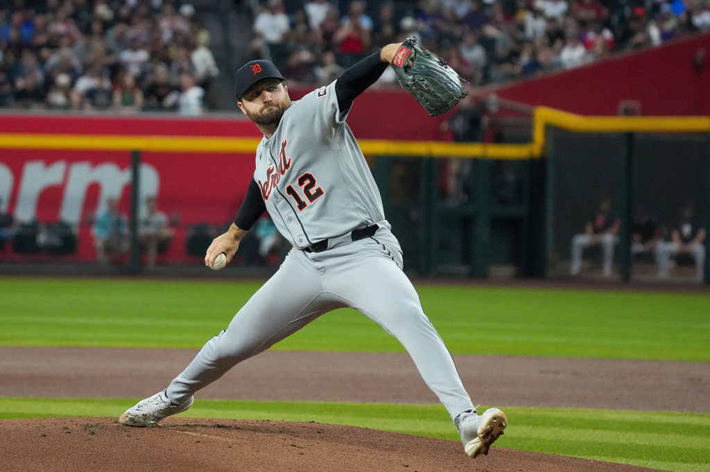AMarkG1's tweet image. Former @SHSTig3rPride/@AuburnBaseball pitcher Casey Mize got a no-decision in his first start of the @MLB season on Monday. Mize gave up 1 run on 4 hits and 2 walks while striking out 9 in 6 innings in the @tigers' 7-5 loss to the @Dbacks.