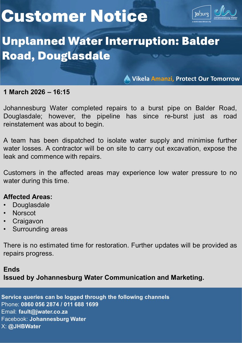 Johannesburg Water tweet media