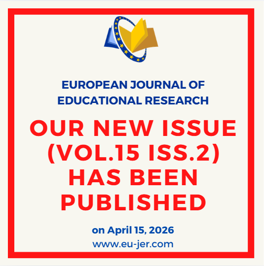 eu_jer's tweet photo. We are pleased to announce that our latest issue (Vol.15, Iss. 2- April 2026)
See: https://t.co/bX4Gc7GQZB
#journal #educationalscience #scopus #article #educationalresearch #peerreviewed #submission #phd #academic #academicresearch #manuscript #publication #author #openaccess https://t.co/89J0Q3ZTcX