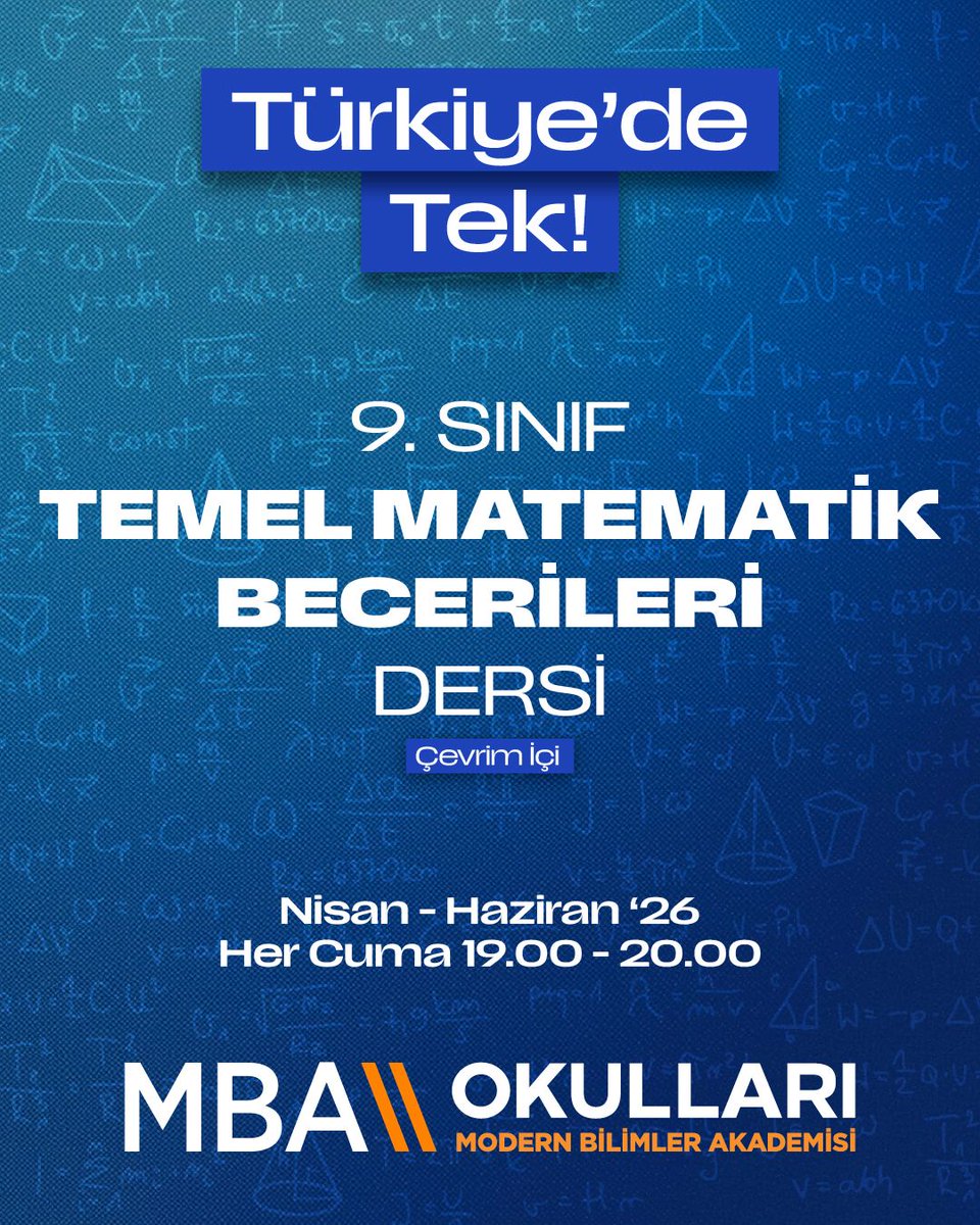 mbaokullari's tweet photo. Türkiye’de İlk ve Tek!

Modern Müfredat Vizyonuyla 9. Sınıf Öğrencilerine Özel “Temel Matematik Becerileri Dersi” MBA Okullarında!

#SenDeGel 

#MBAOkulları #MedicanaEğitimGrubu #MBAYenilikçiEğitimEkosistemi #BaşarıTasarımı https://t.co/u8kurpfpyy