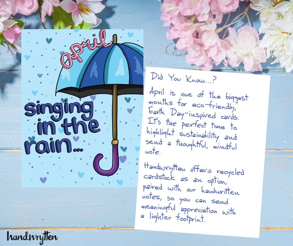 Handwrytten's tweet image. Did you know April sees a spike in eco-friendly cards? 🌎💐

Earth Day = the perfect reminder to send a thoughtful handwritten note.

#Handwrytten #EcoFriendly #EarthDay #GreenBusiness #ThankYouCards #DirectMail #HumanConnection #SpringSeason