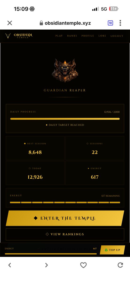 reaper68899's tweet photo. Defending the Gate 🜂 | 200 | Level X
Locked in, focused, and pushing higher every run. No luck, just skill and consistency. Let’s see who beats this 👀🔥 #GameOn #DailyTask @vantaTemple https://t.co/IGe7ztpbF1