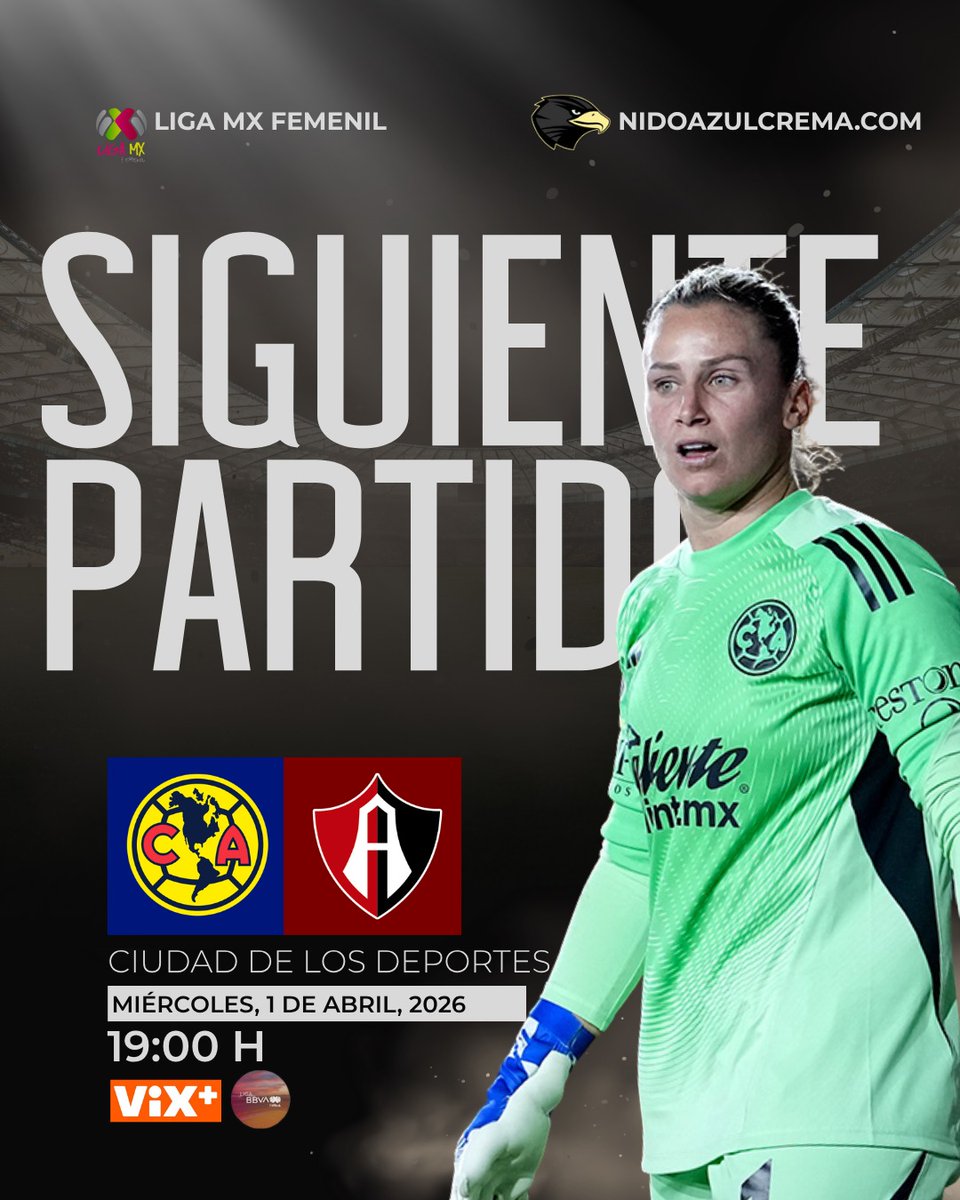 La recta final de la <a href="/LigaBBVAFemenil/">LigaBBVAFemenil</a> ha llegado. Últimos 3 partidos en los que el <a href="/AmericaFemenil/">Club América Femenil</a> deberá salir a ganar con el objetivo de pelear el liderato.
Hoy no deberia ser problema la victoria, que asi sea! Mientras tanto... vamos Aguilas!
<a href="/NidoAzulcrema/">NidoAzulcrema</a>