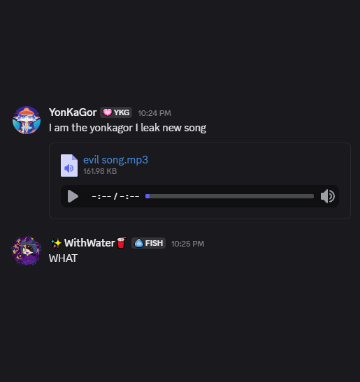 reimakesgames's tweet photo. BREAKING: New YonKaGor song reportedly leaked to a body of water. Listen here:
https://t.co/J7xn4l8KWv https://t.co/fGwgUuJXev