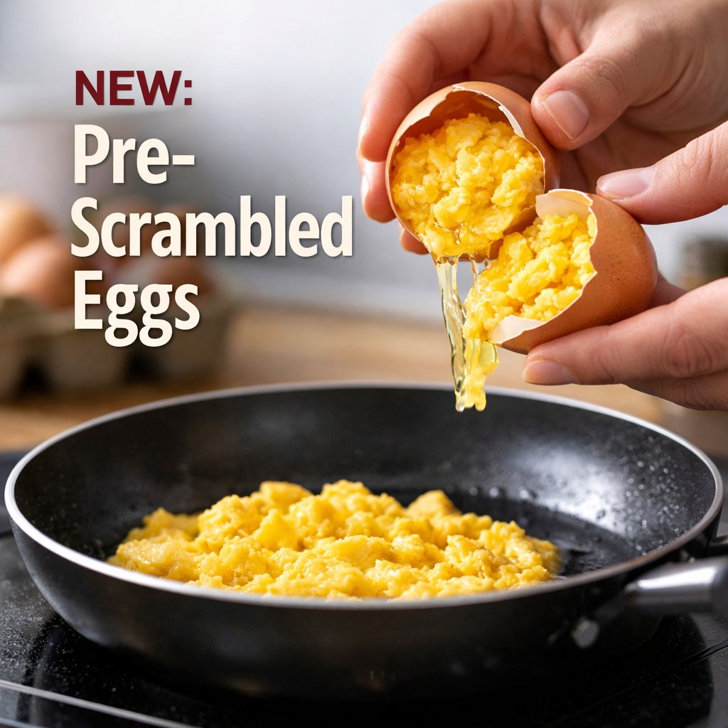 TAMUPOSC's tweet photo. Big news… we’ve officially done it. 🥚

Pre-scrambled eggs are here. No cracking. No mess. Just straight to the pan. Think of all the time you'll save! So go ahead, hit snooze one more time. 😉

#Aprilfools #PoultryScience #wegotjokes https://t.co/fUKX57JUCu