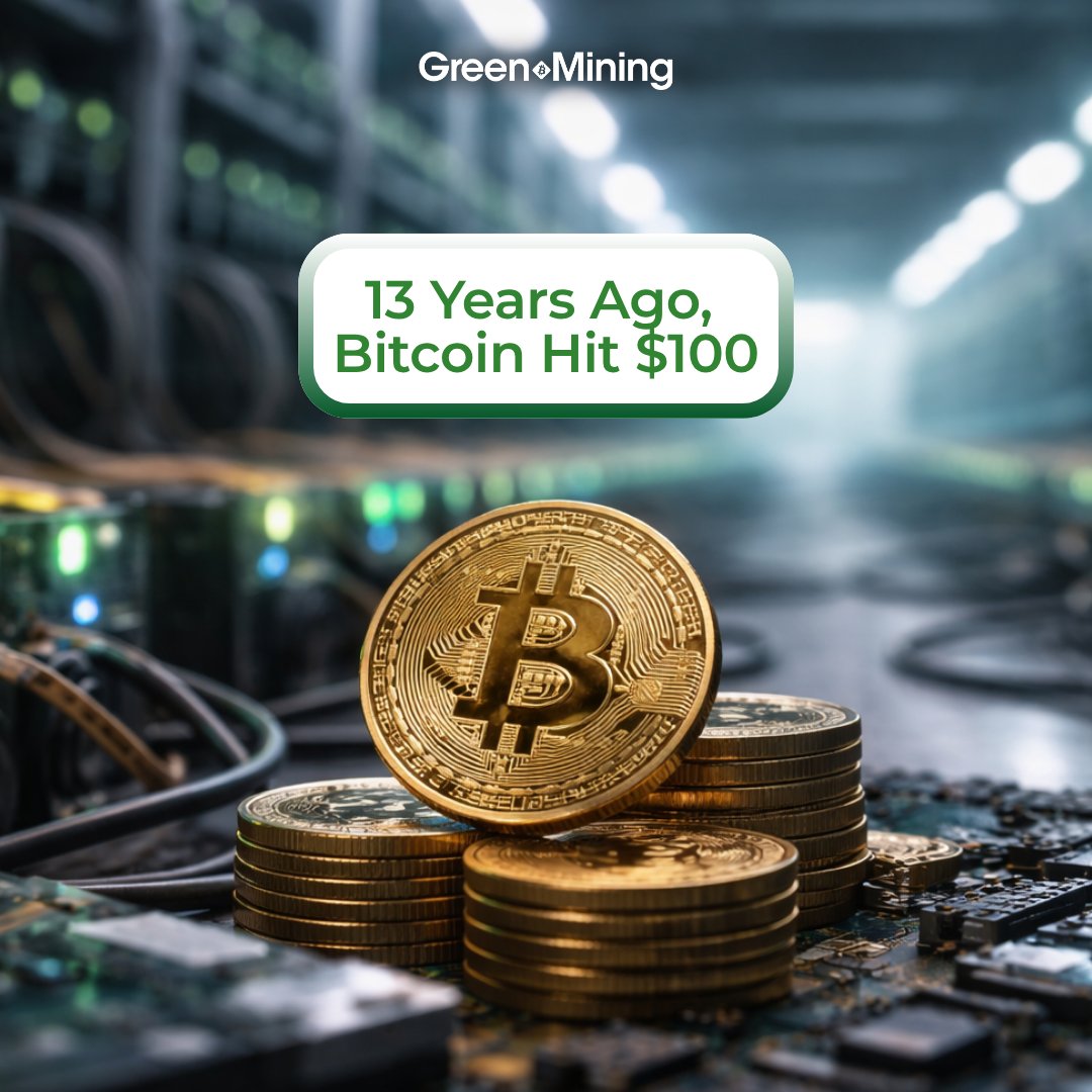 Greenminingbtc's tweet photo. 🚀 Bitcoin's 13-Year Rise

At the time, it felt expensive.
Today, that number sits above $68,000, an increase of over 67,900%

What changed is not just the price.
It is the level of conviction, infrastructure, and capital behind it.
Bitcoin has moved from an experiment to an industry.

And with that shift, Bitcoin mining has transformed as well, from small-scale setups to highly optimized, industrial operations where efficiency and energy strategy define long-term success.

At Green Mining, we focus on Bitcoin mining infrastructure, building the next phase of the industry by combining performance-driven operations with renewable energy and intelligent resource use.

Because Bitcoin’s growth is only part of the story.
How it is produced will shape what comes next.

Learn more about us: https://t.co/Wr6UuC4E6I